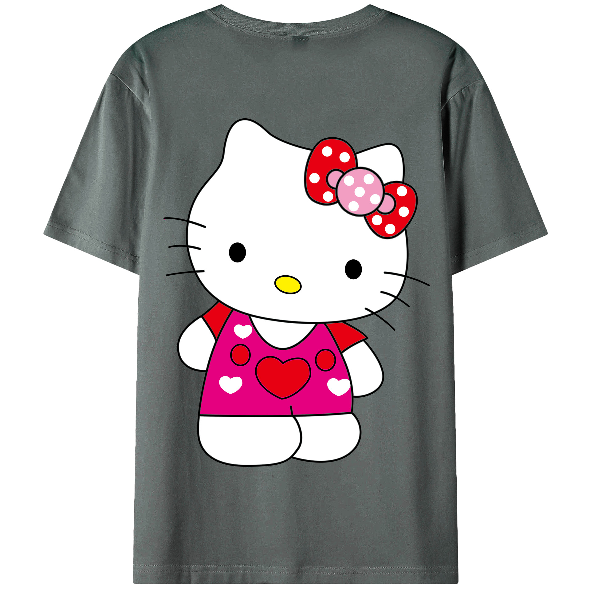 （画像用） Hello Kitty ハローキティ 綿100％半袖Tシャツ（背面プリント）